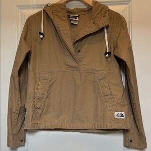 The North Face Khaki Canvas Hooded Jacket XS